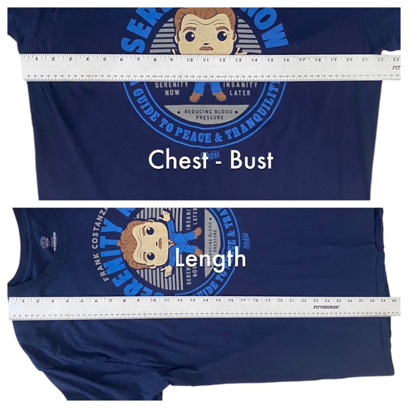 POP! Tees Seinfeld FRANK COSTANZA Serenity Now Navy T-Shirt unisex sz XL - Picture 7 of 7